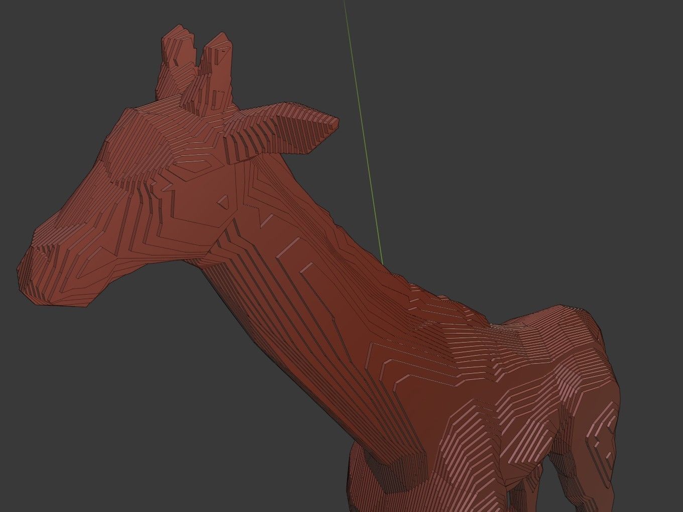 Parametric Giraffe Low-poly 3D model_11