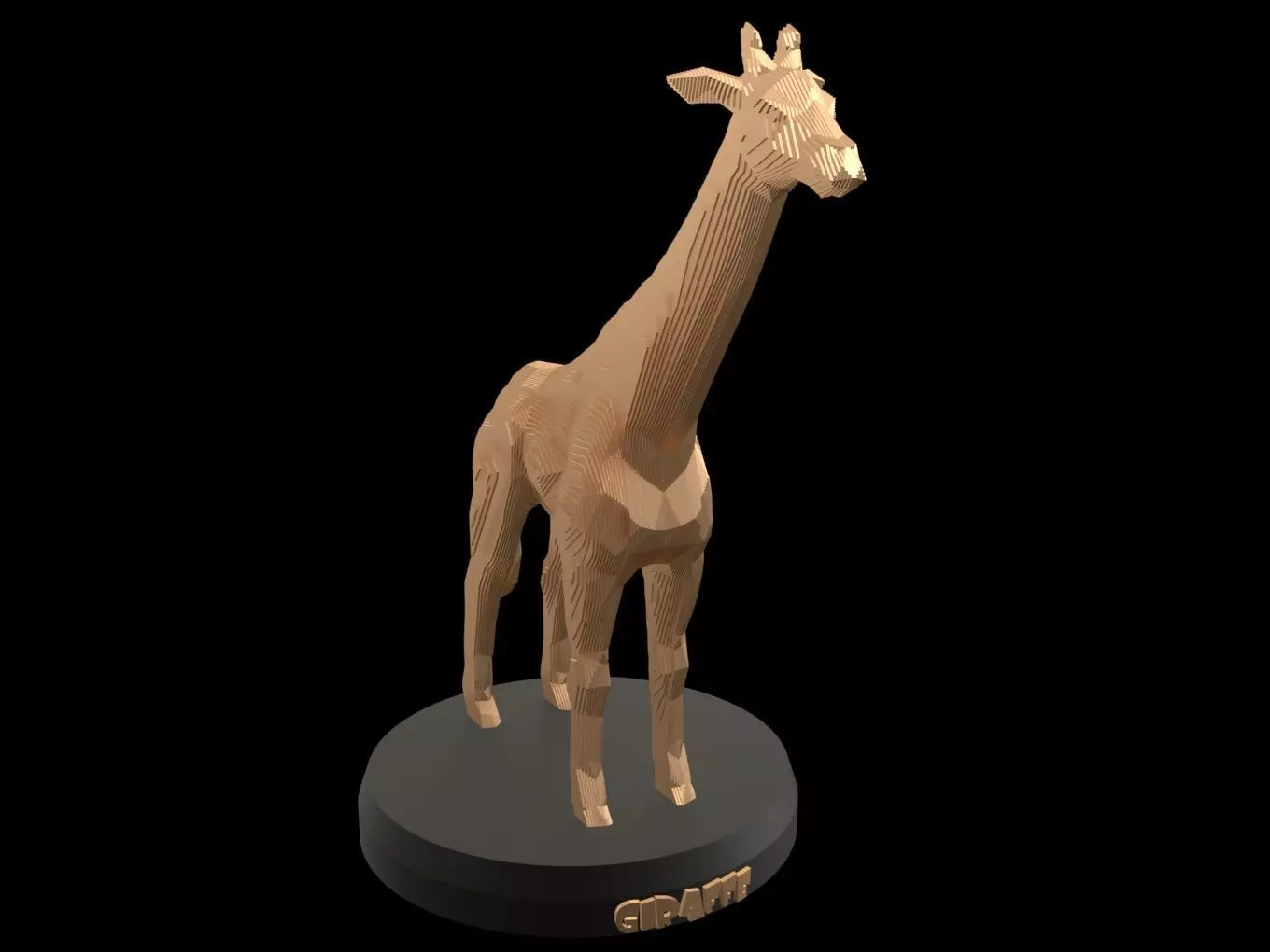 Parametric Giraffe Low-poly 3D model_0