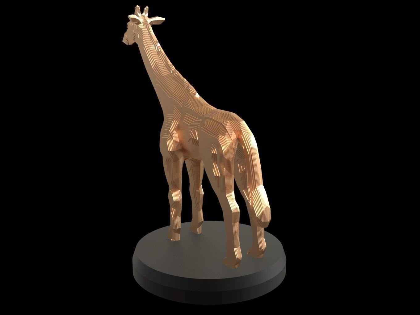 Parametric Giraffe Low-poly 3D model_3
