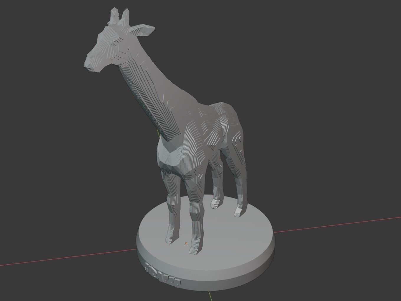 Parametric Giraffe Low-poly 3D model_9