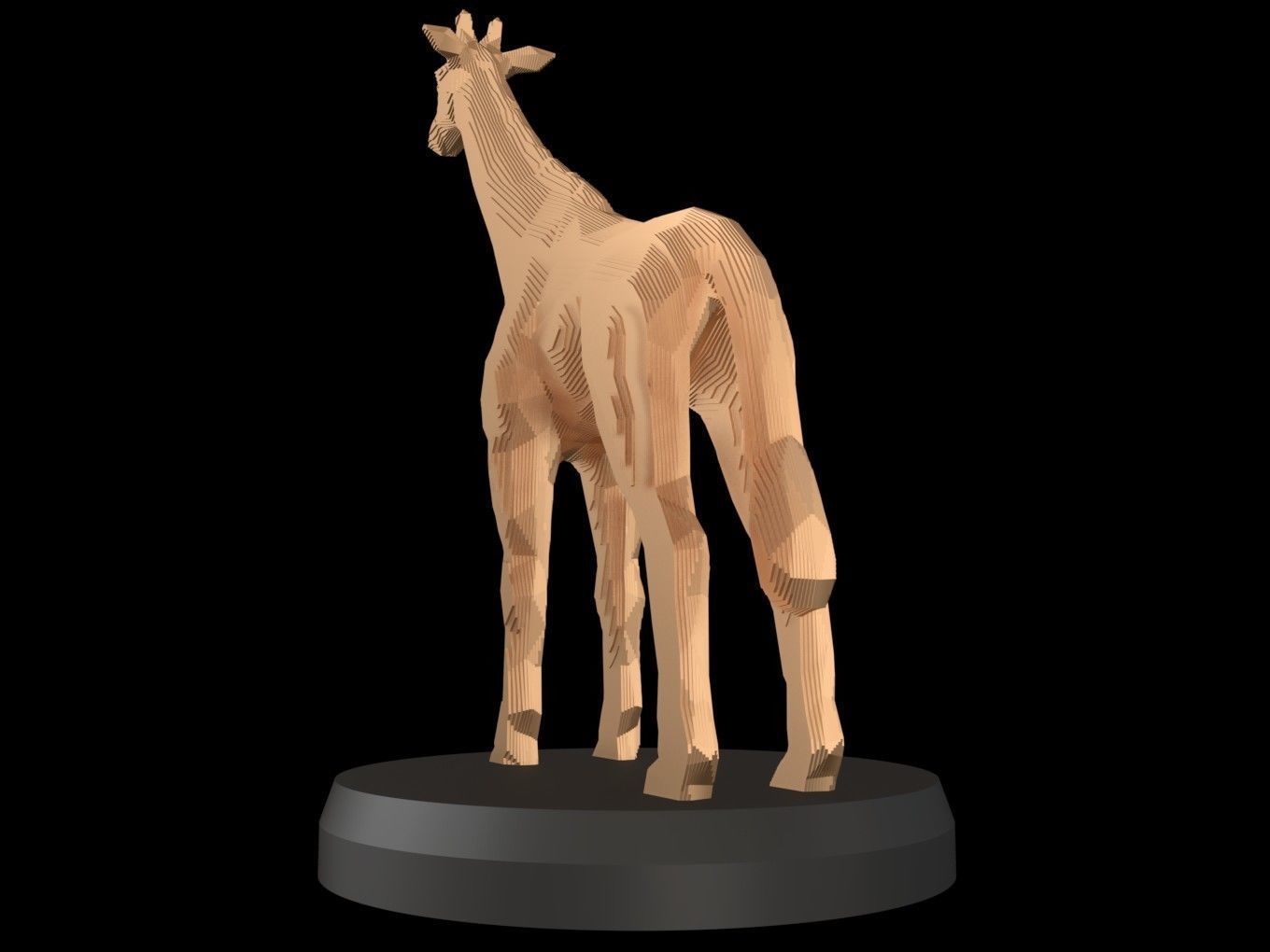 Parametric Giraffe Low-poly 3D model_4
