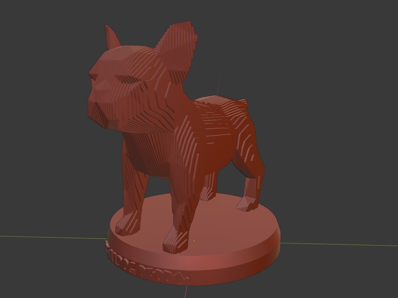 Parametric French Bulldog Puppy Low-poly 3D model_9