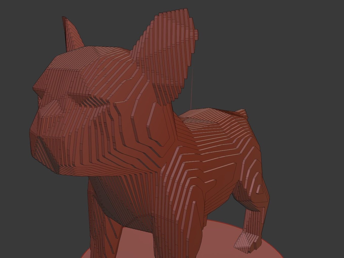 Parametric French Bulldog Puppy Low-poly 3D model_8