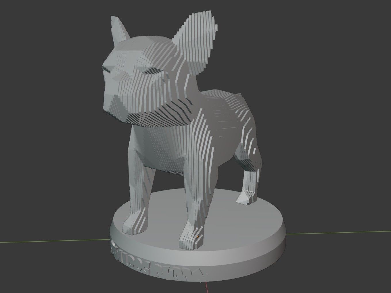 Parametric French Bulldog Puppy Low-poly 3D model_6