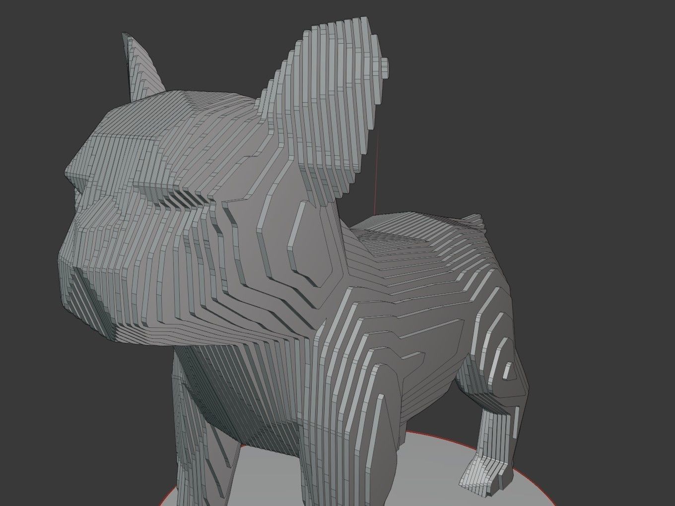Parametric French Bulldog Puppy Low-poly 3D model_7