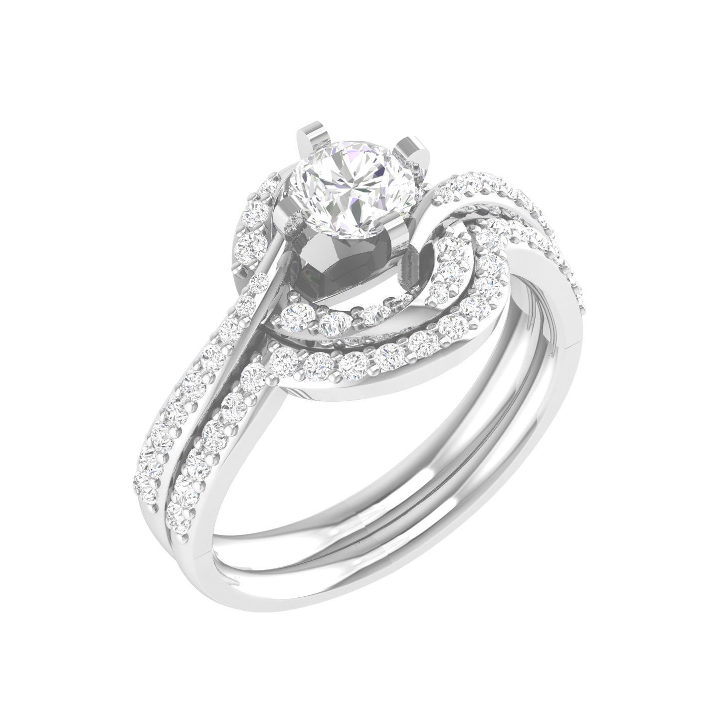 Solitaire Halo Ring - 103721 3D print model_7