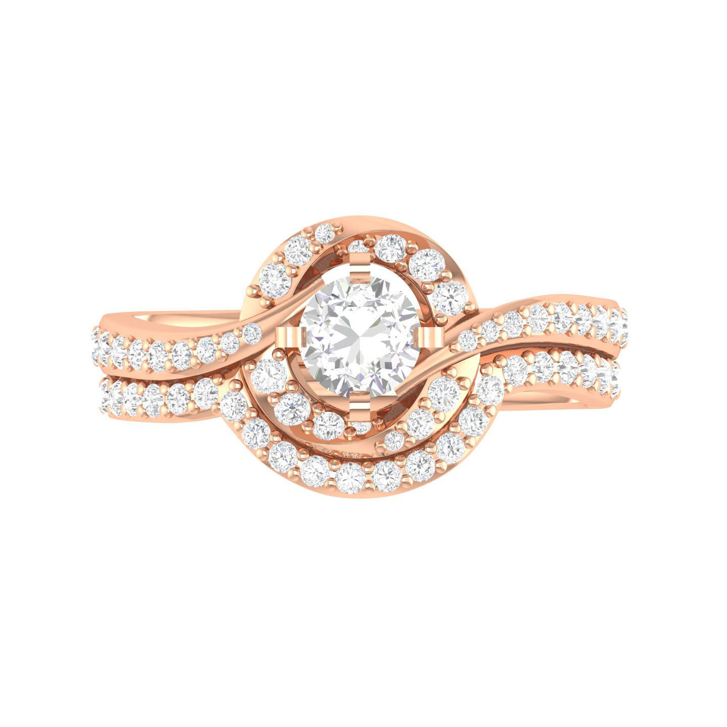 Solitaire Halo Ring - 103721 3D print model_1