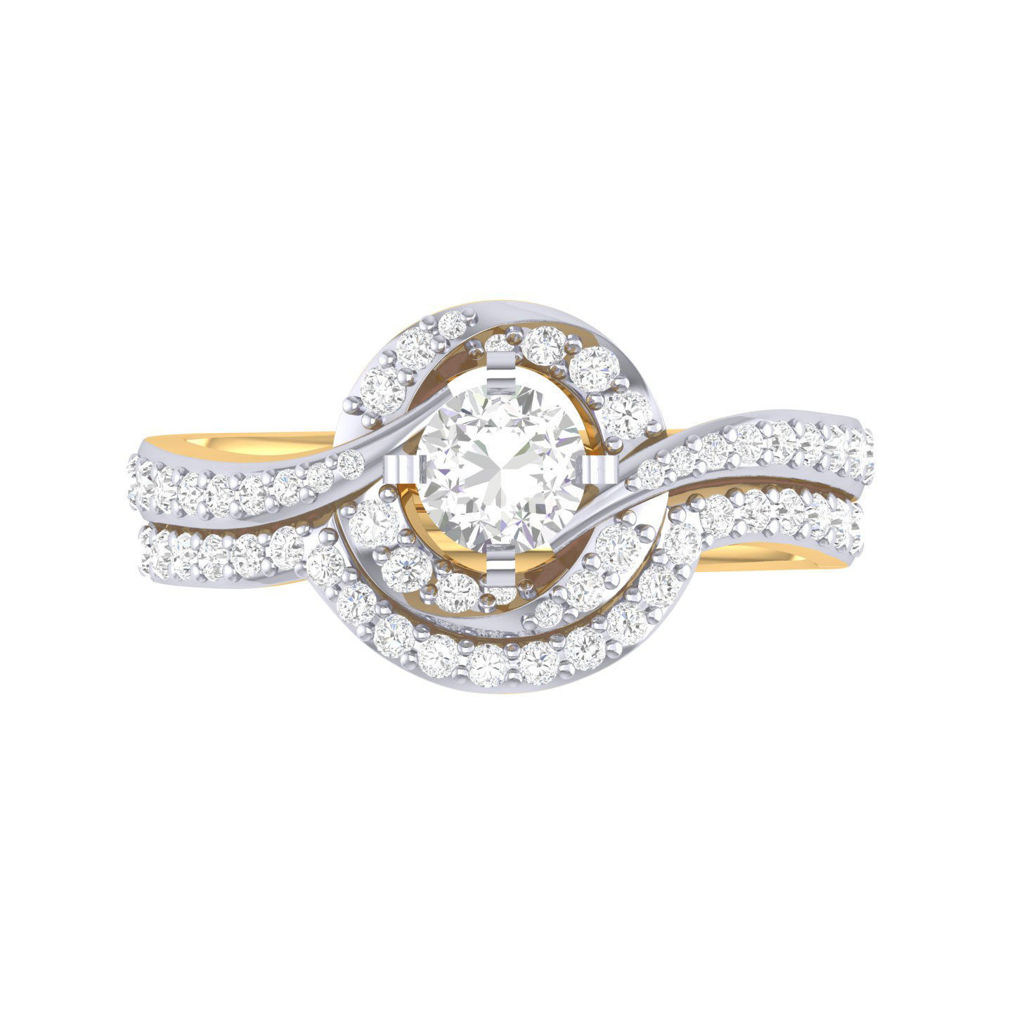 Solitaire Halo Ring - 103721 3D print model_8