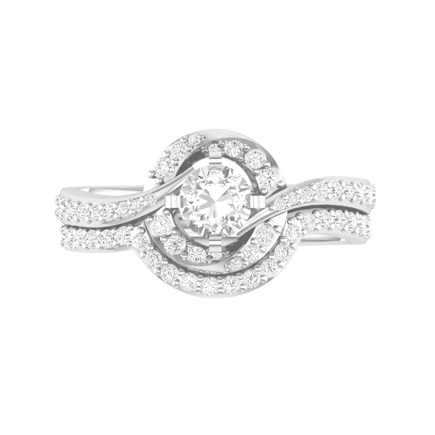 Solitaire Halo Ring - 103721 3D print model_4