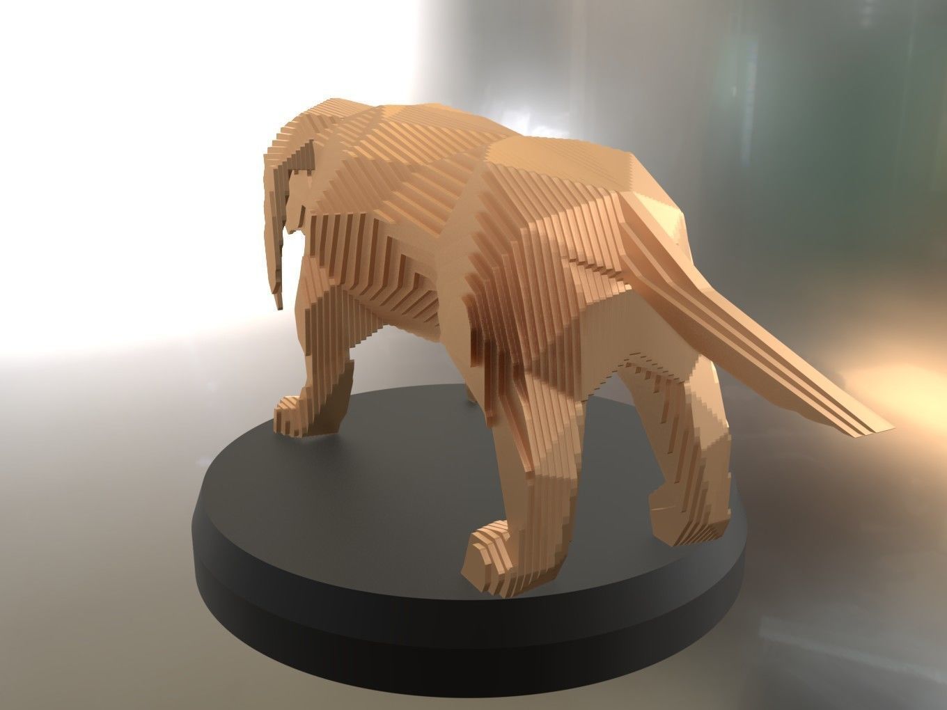 Parametric Asia Basset Hound Dog Low-poly 3D model_4
