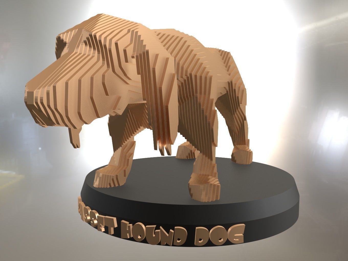 Parametric Asia Basset Hound Dog Low-poly 3D model_6