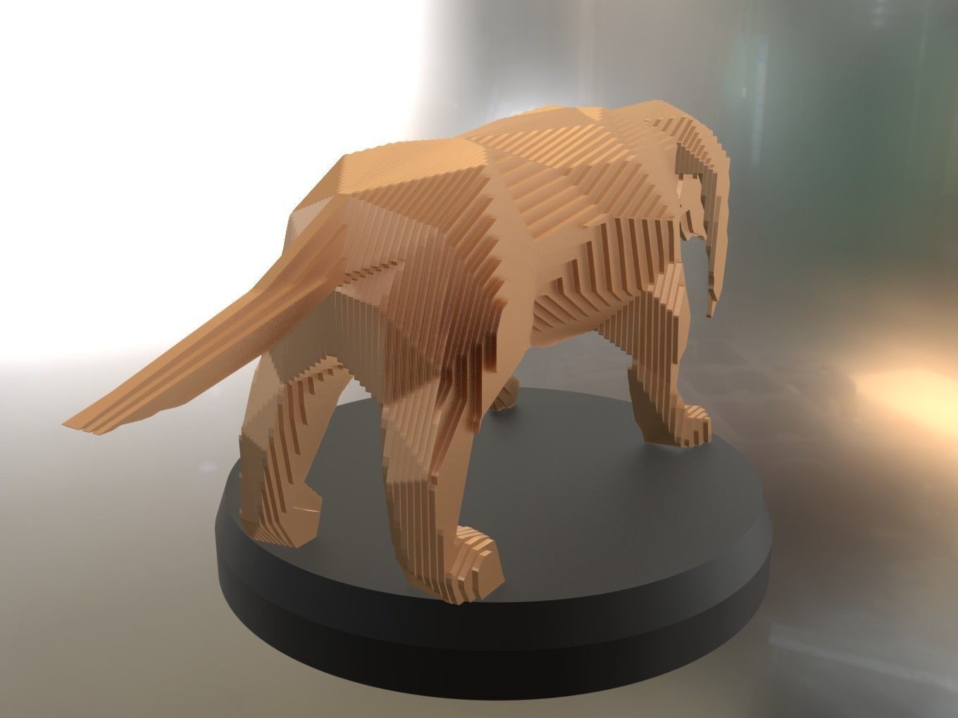 Parametric Asia Basset Hound Dog Low-poly 3D model_3