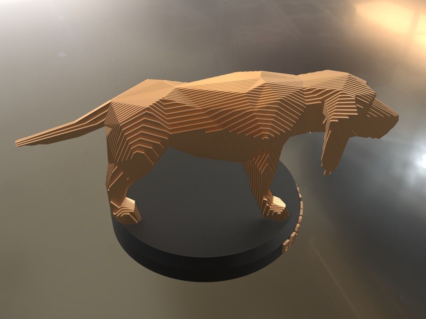 Parametric Asia Basset Hound Dog Low-poly 3D model_2