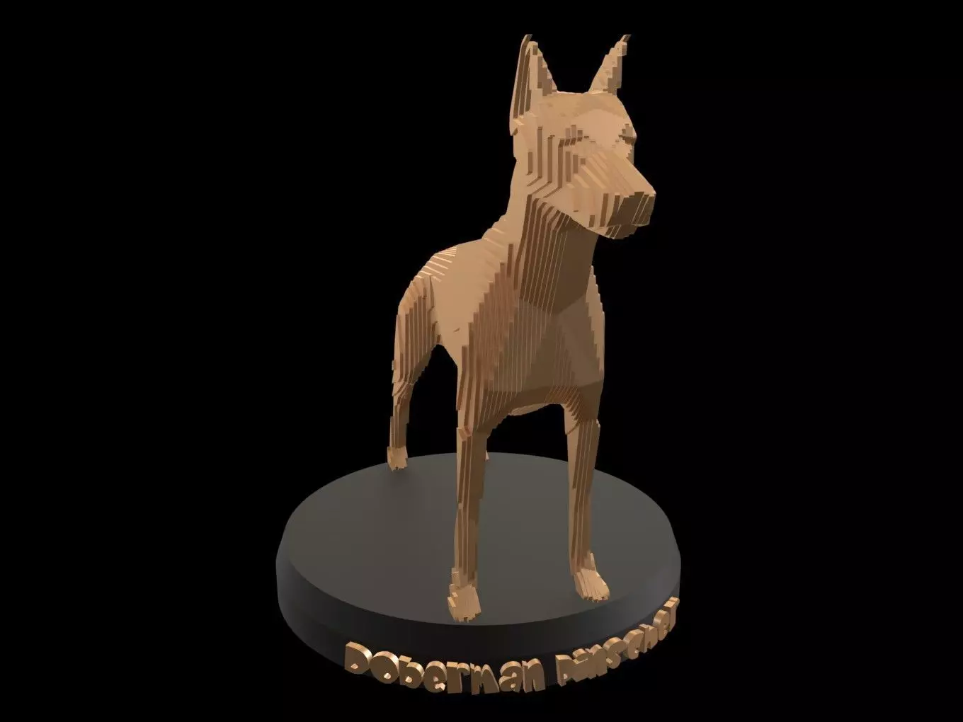 Parametric Doberman Pinscher Low-poly 3D model