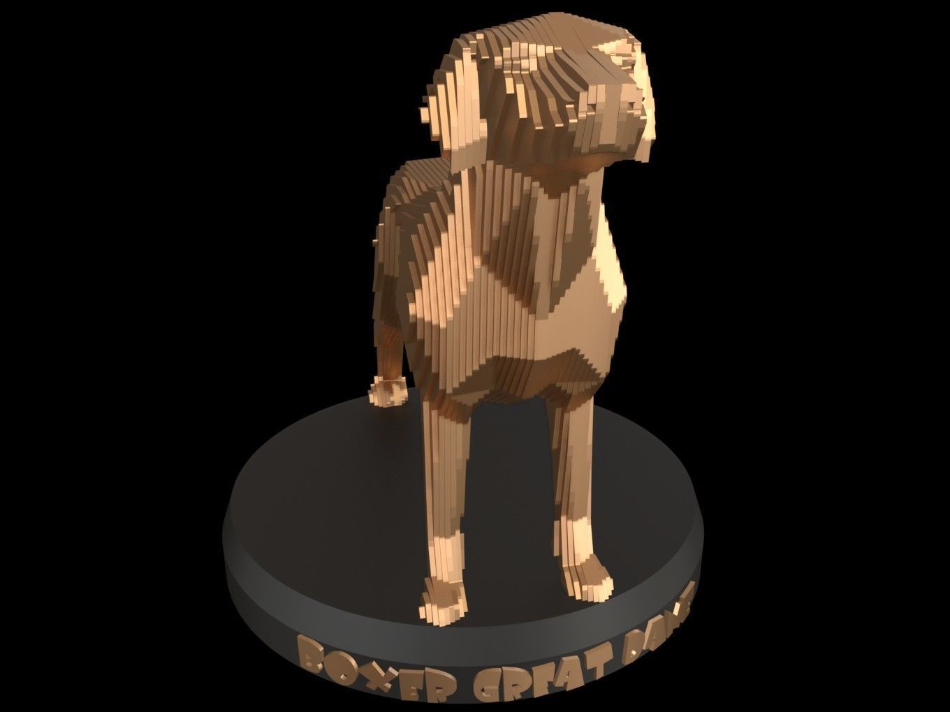 Parametric Boxer Great Dane Low-poly 3D model_1