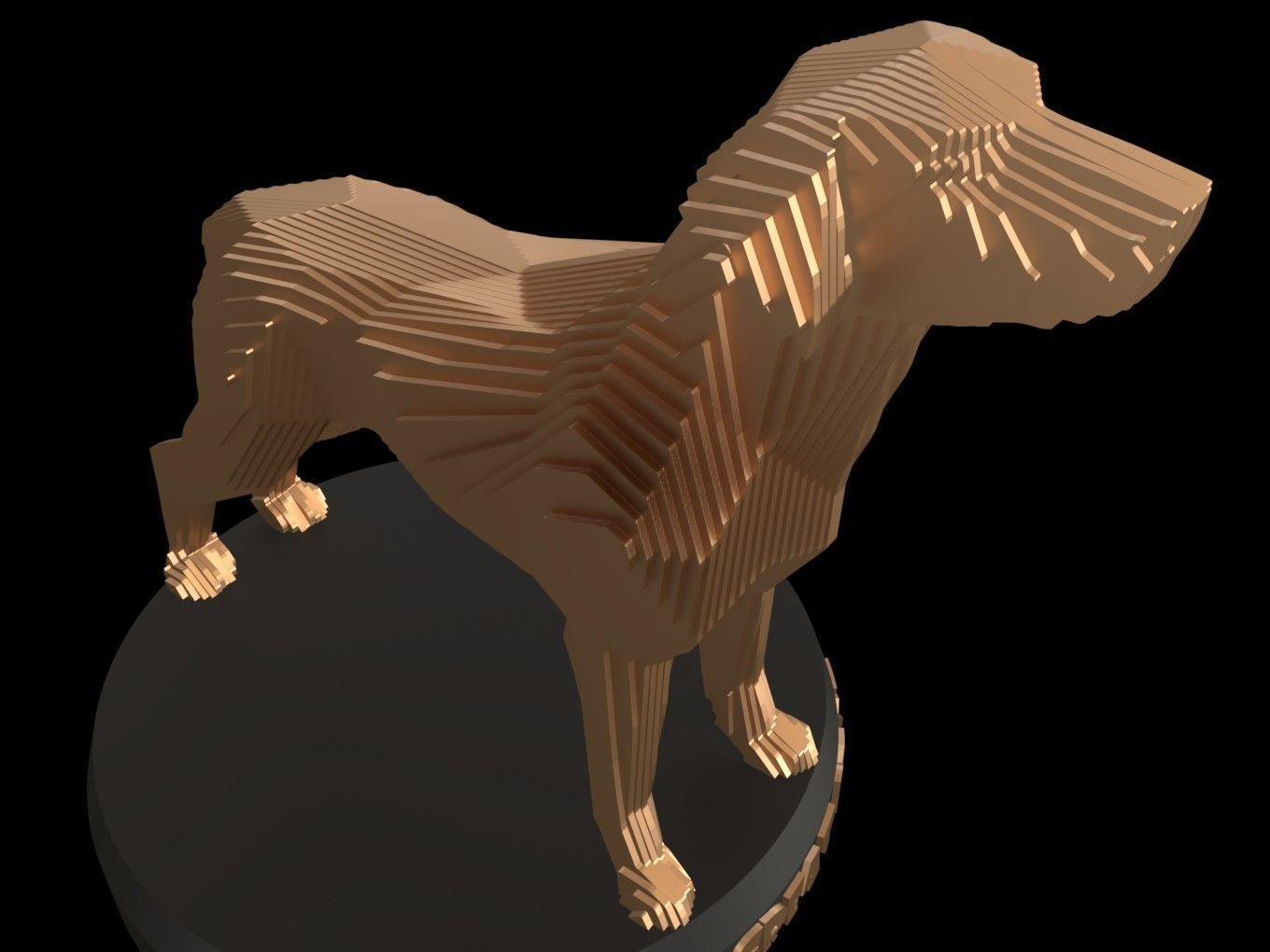 Parametric Boxer Great Dane Low-poly 3D model_6