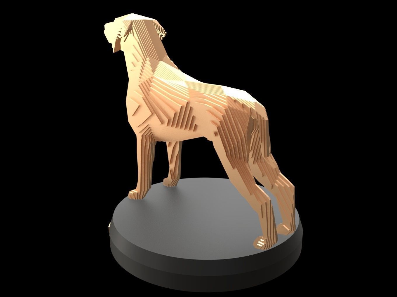 Parametric Boxer Great Dane Low-poly 3D model_4