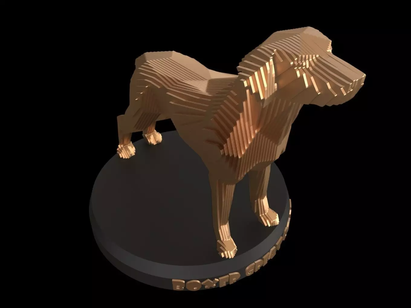 Parametric Boxer Great Dane Low-poly 3D model_0