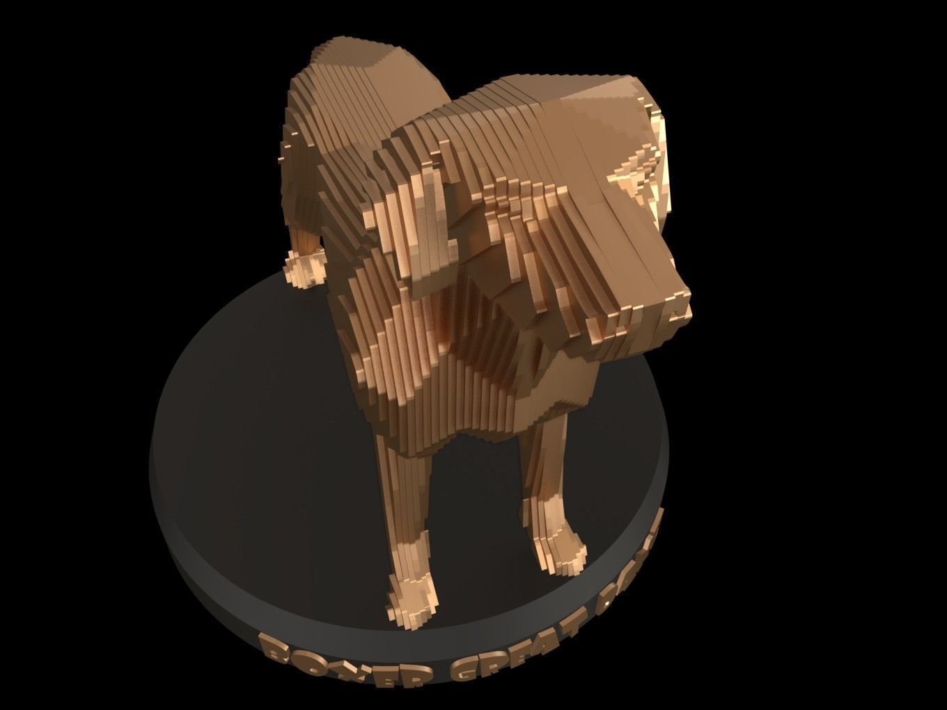 Parametric Boxer Great Dane Low-poly 3D model_7