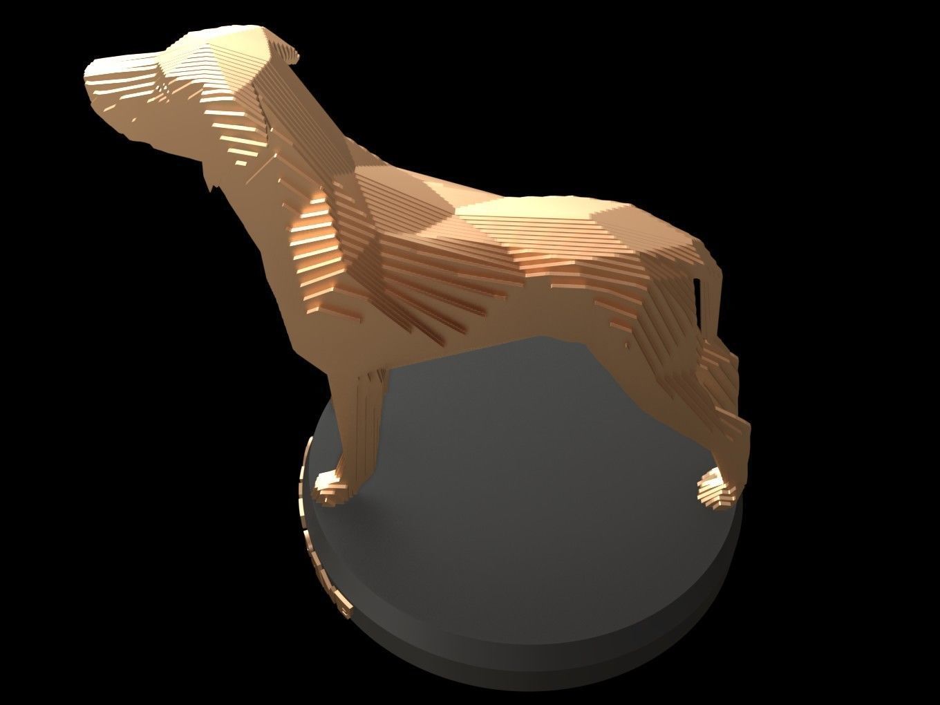 Parametric Boxer Great Dane Low-poly 3D model_3