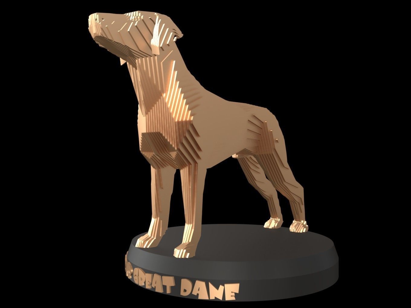 Parametric Boxer Great Dane Low-poly 3D model_2