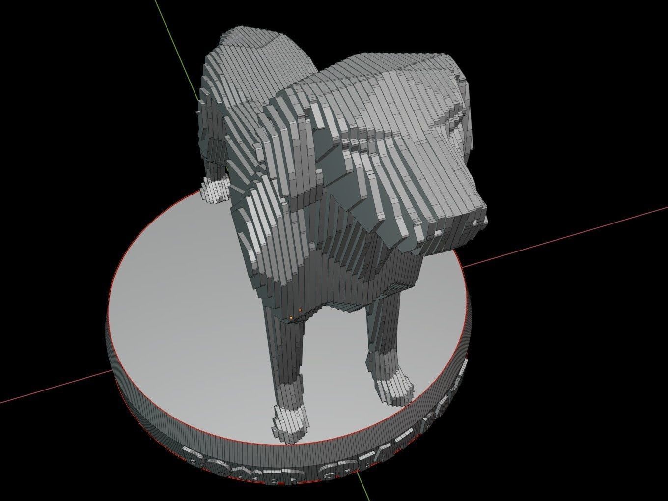 Parametric Boxer Great Dane Low-poly 3D model_9