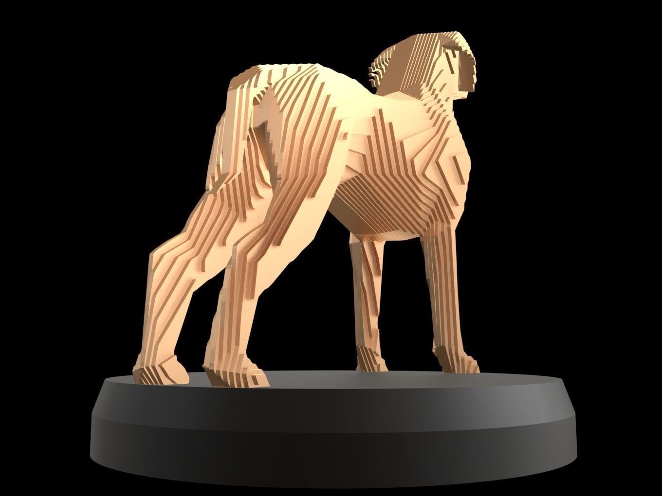 Parametric Boxer Great Dane Low-poly 3D model_5