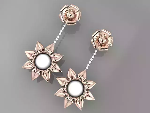 flower earring 3D print model