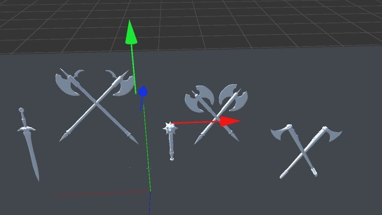 Weopon swords and axes 3D model_3