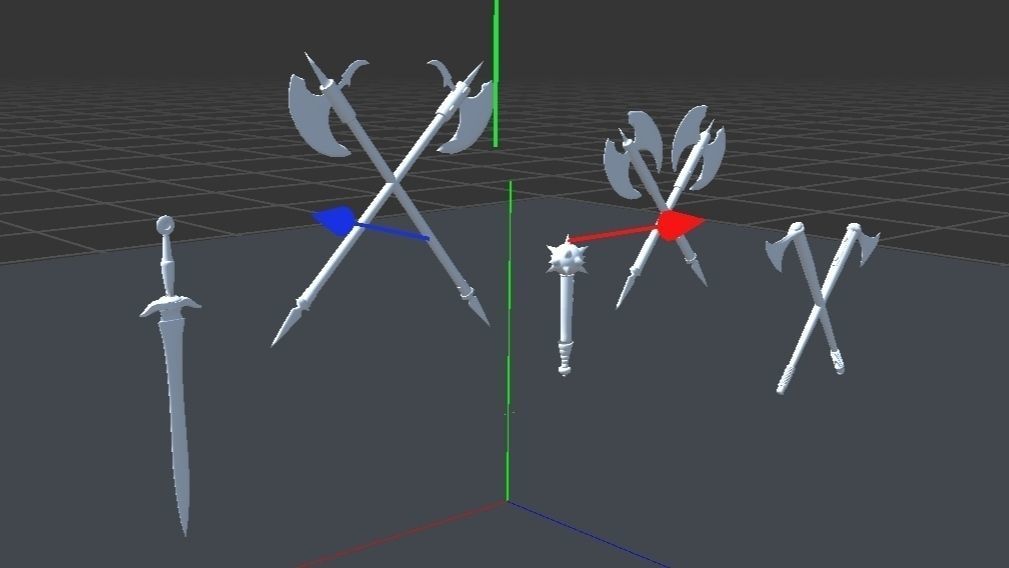 Weopon swords and axes 3D model_2