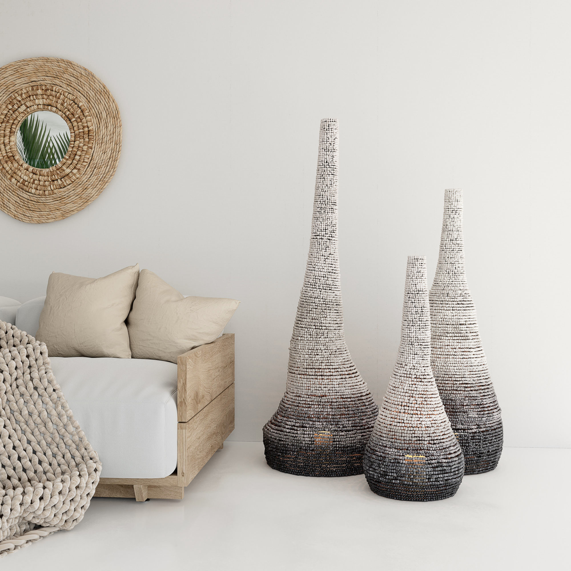 Moringa floor sculptures  3D model_3