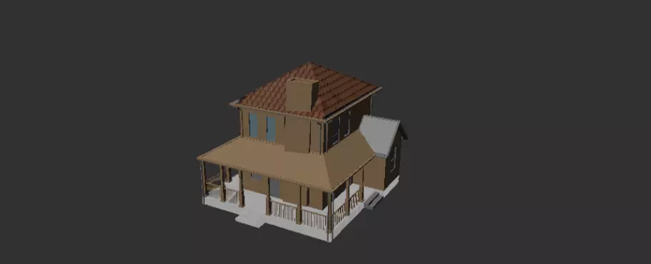 3D House Low-poly 3D model_0