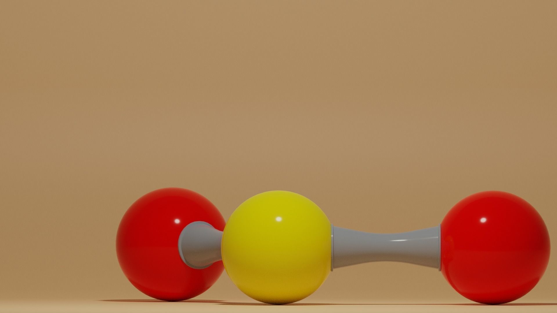 Sulfur Dioxide Molecule SO2 Low-poly 3D model_10