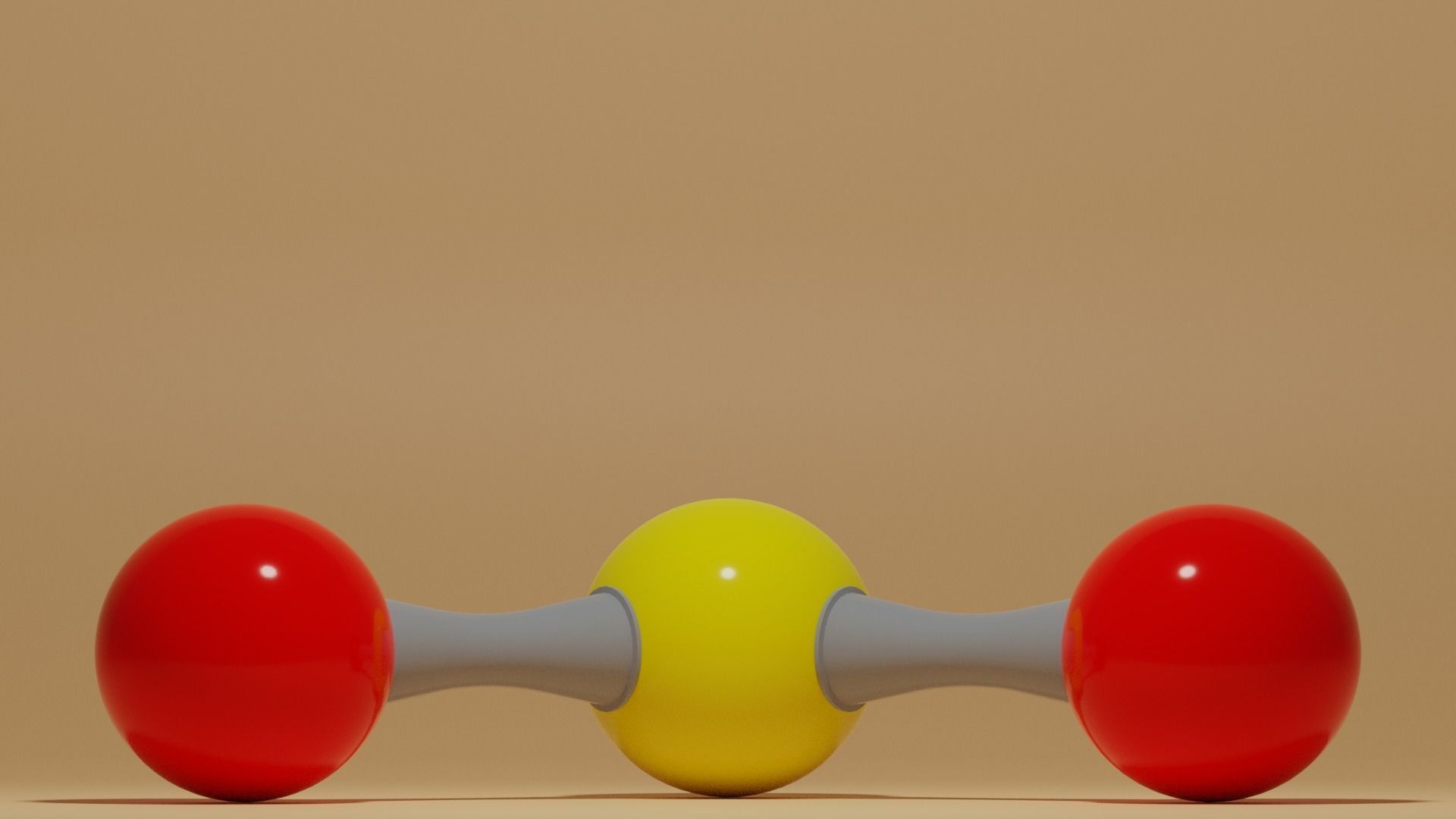 Sulfur Dioxide Molecule SO2 Low-poly 3D model_5