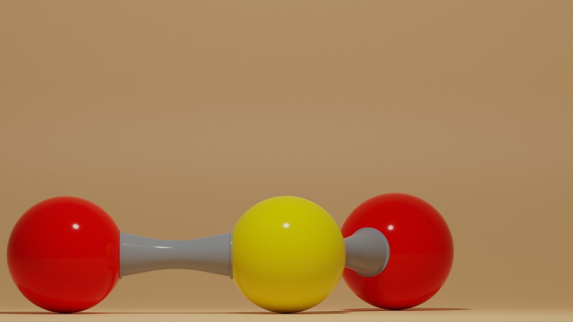 Sulfur Dioxide Molecule SO2 Low-poly 3D model_12
