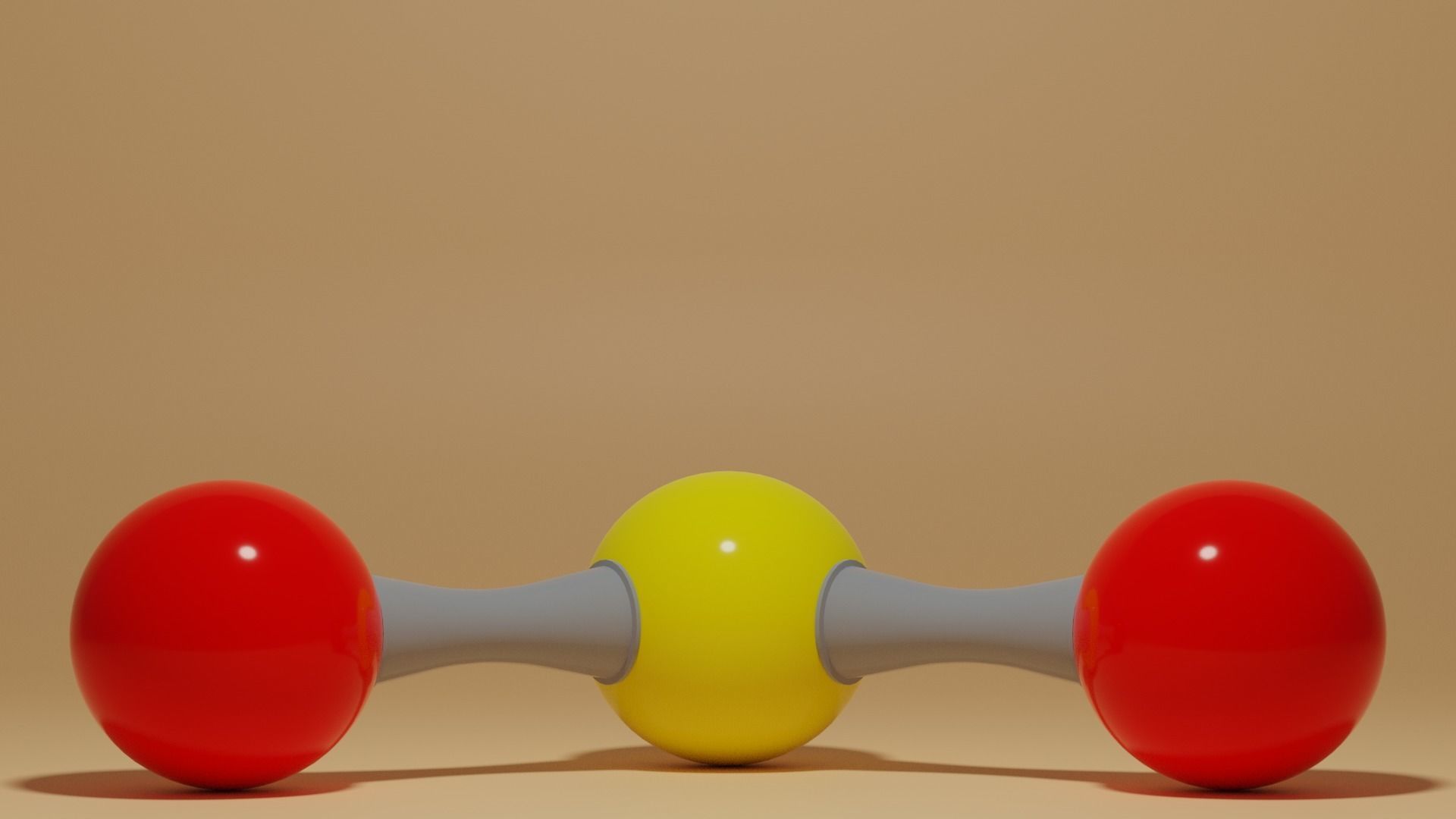 Sulfur Dioxide Molecule SO2 Low-poly 3D model_2