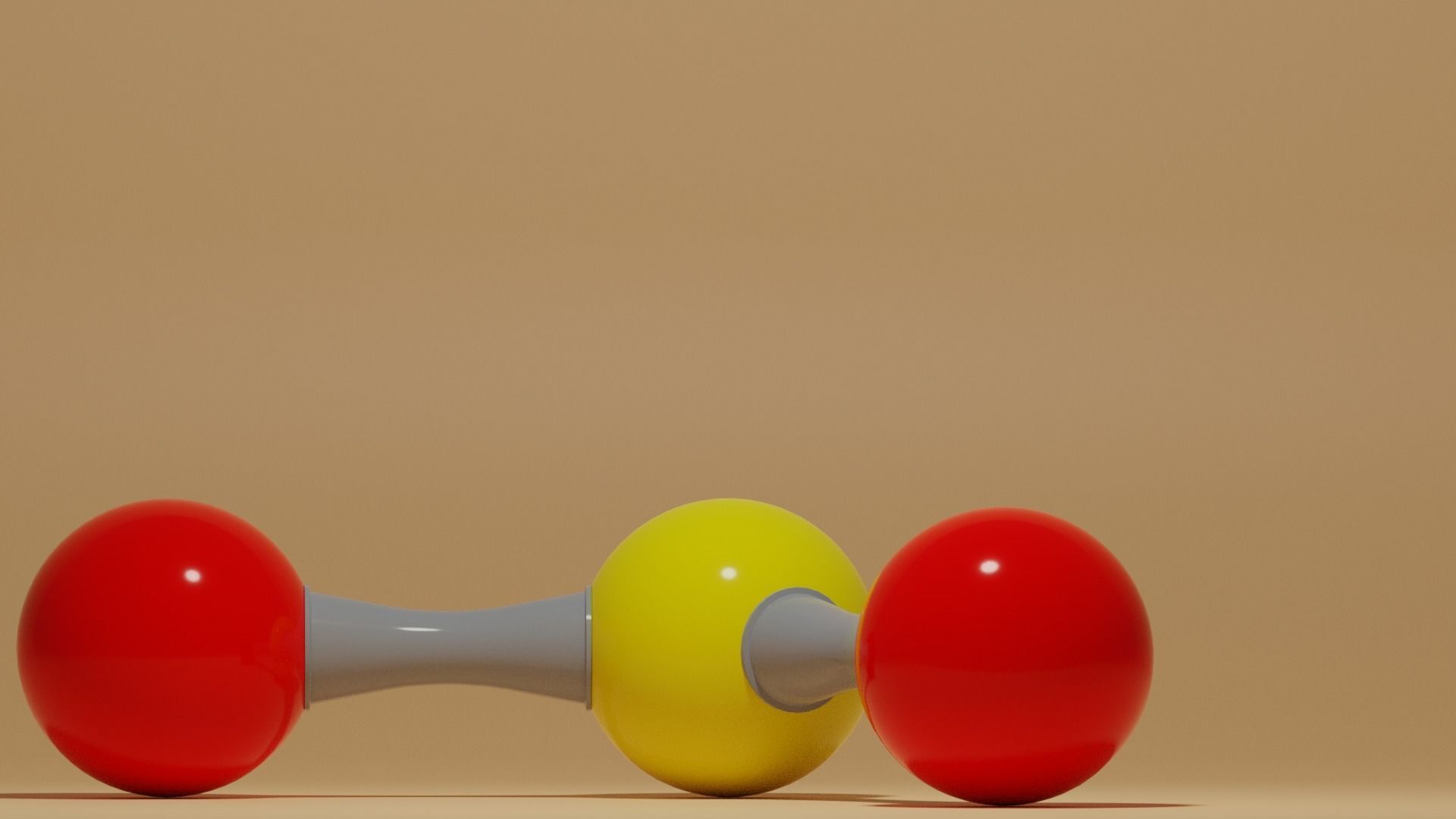 Sulfur Dioxide Molecule SO2 Low-poly 3D model_16