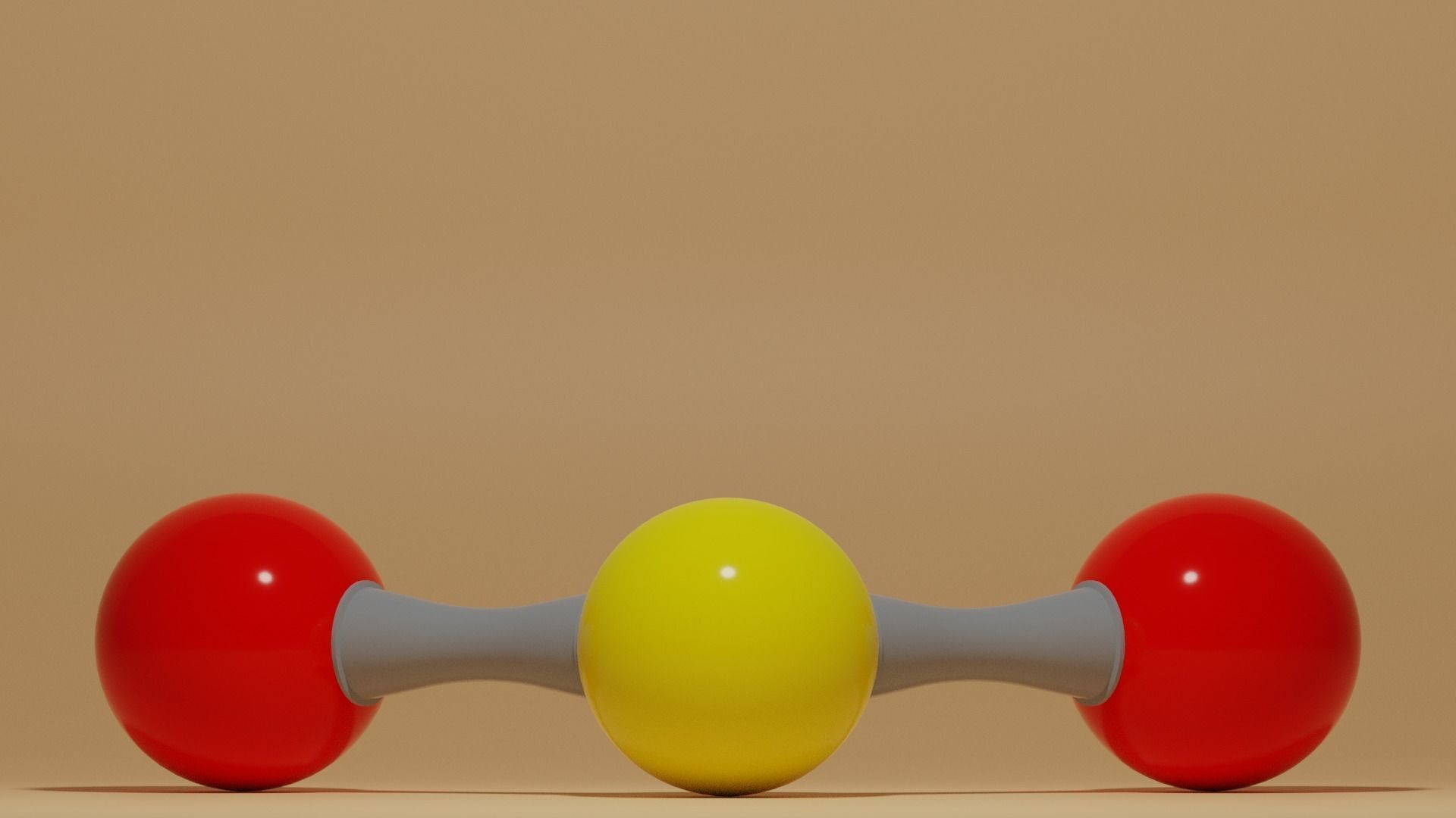 Sulfur Dioxide Molecule SO2 Low-poly 3D model_11