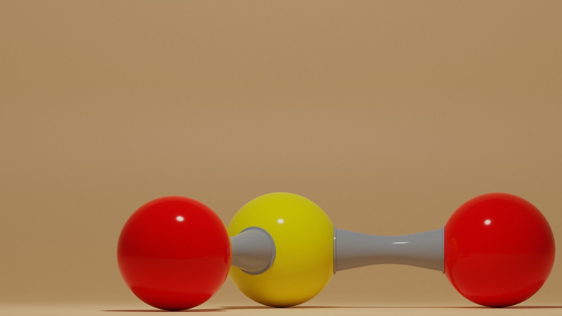 Sulfur Dioxide Molecule SO2 Low-poly 3D model_6