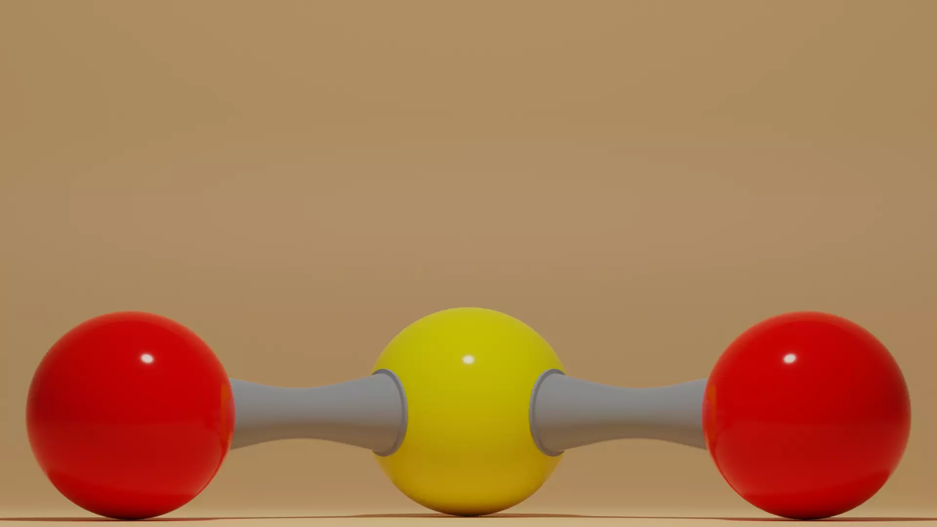 Sulfur Dioxide Molecule SO2 Low-poly 3D model_0