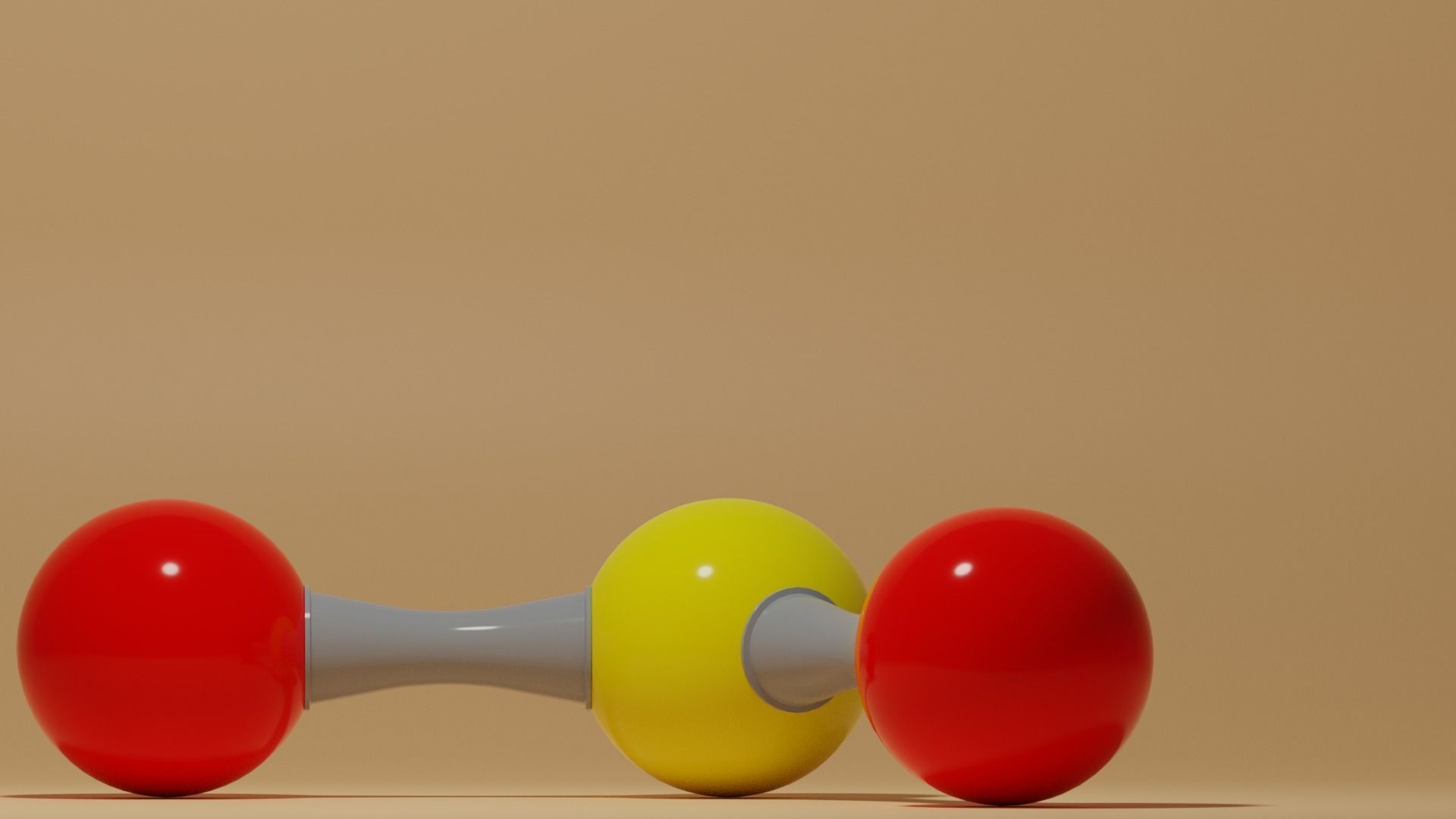 Sulfur Dioxide Molecule SO2 Low-poly 3D model_1