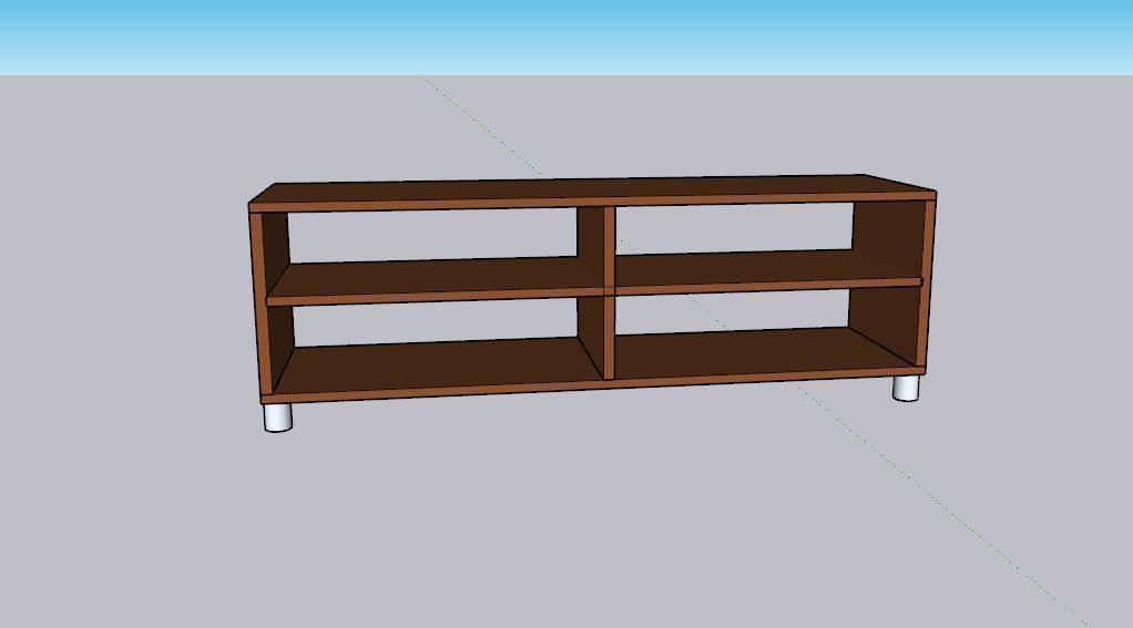 Basic TV Stand Free 3D model_1