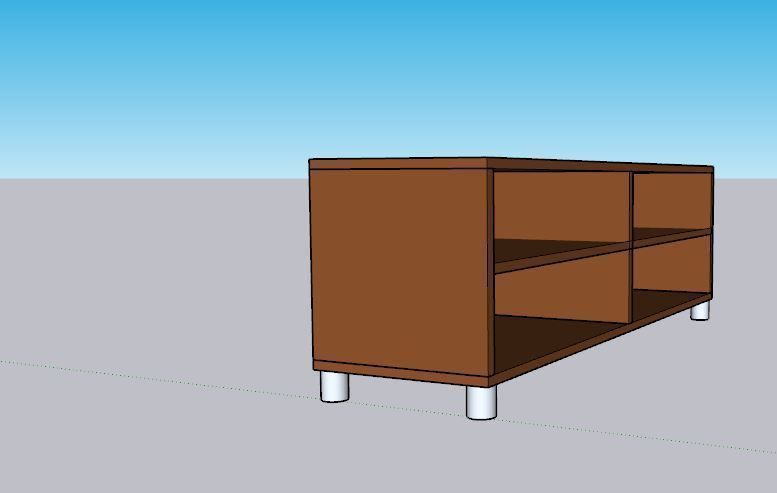 Basic TV Stand Free 3D model_2