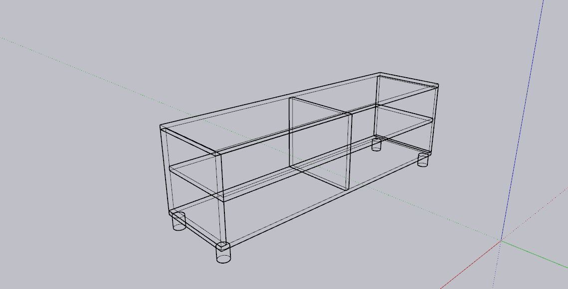 Basic TV Stand Free 3D model_4