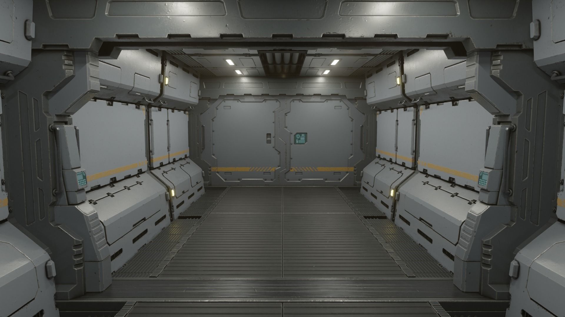 Sci-Fi Corridor 001 Concept Low-poly 3D model_8