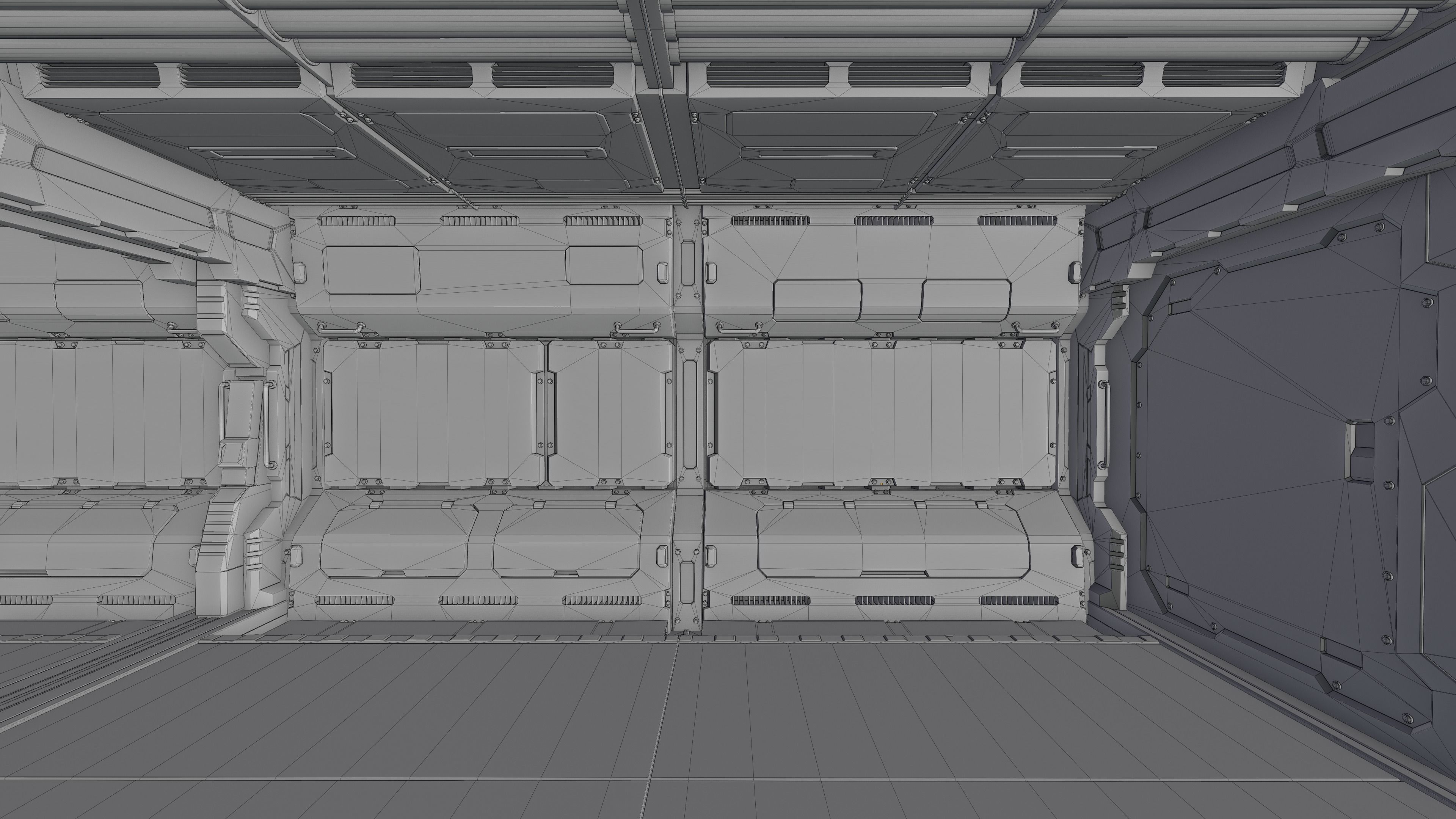 Sci-Fi Corridor 001 Concept Low-poly 3D model_15