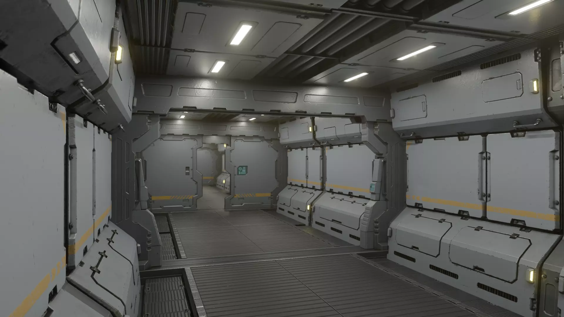 Sci-Fi Corridor 001 Concept Low-poly 3D model_0