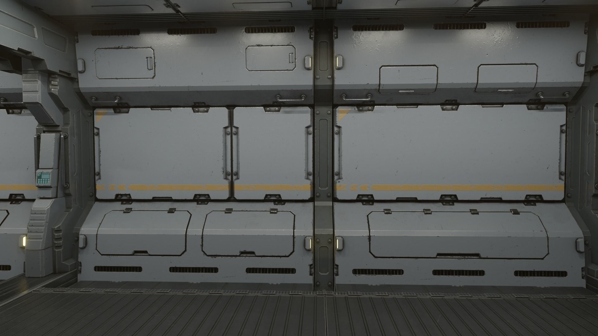 Sci-Fi Corridor 001 Concept Low-poly 3D model_5