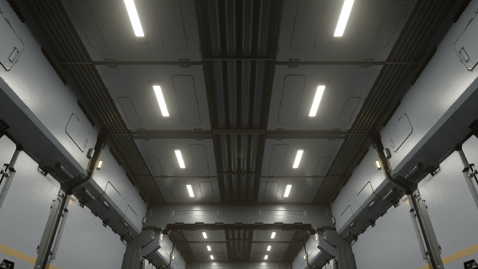 Sci-Fi Corridor 001 Concept Low-poly 3D model_13