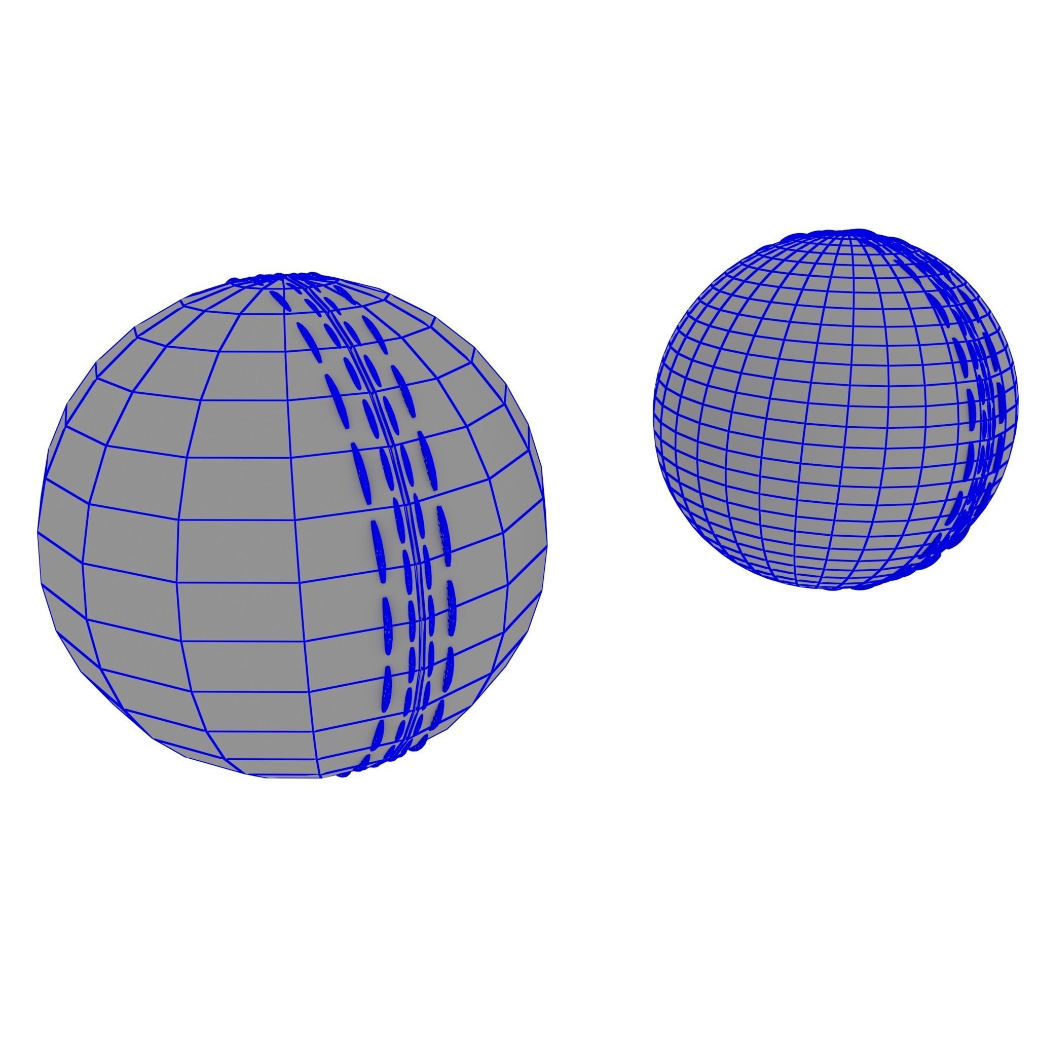 Cricket Leather Ball Low-poly 3D model_7